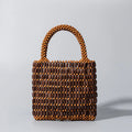 Buddha Stones Hand-woven Wooden Beads Handbag