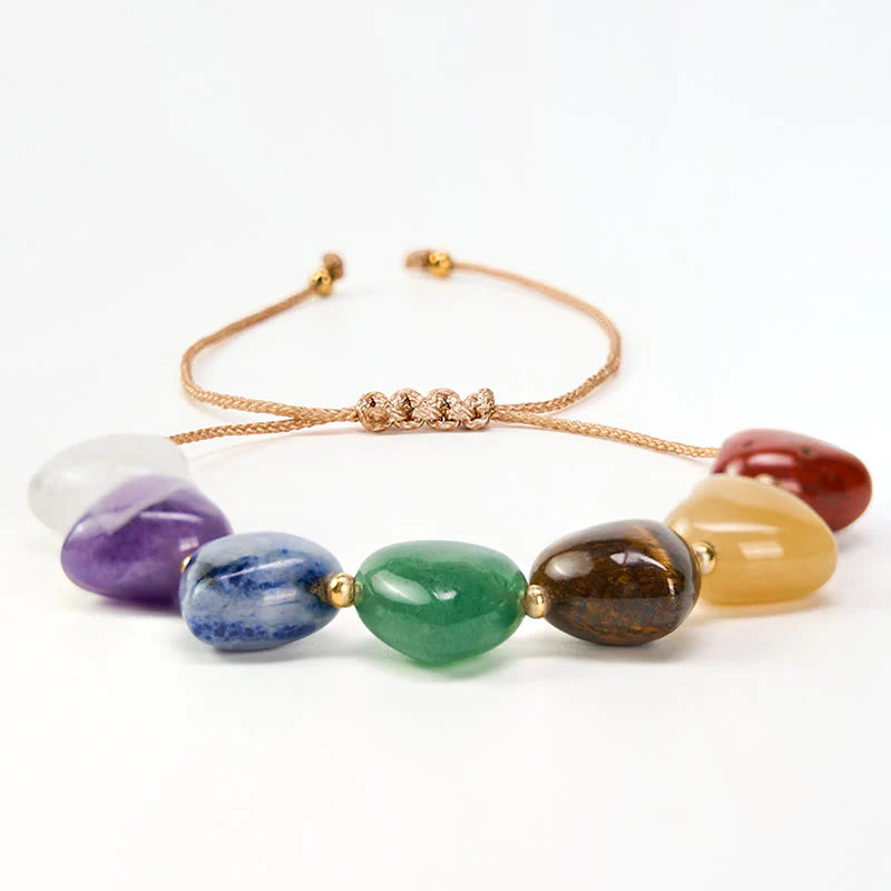 FREE Today: Confidence and Self-acceptance Love Heart Red Agate Amethyst Green Aventurine Colorful Crystal Braided Bracelet
