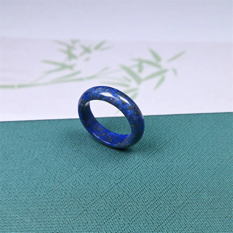 Buddha Stones Natural Lazurite Lapis Lazuli Self Care Ring