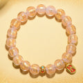 Buddha Stones Tibetan Incense Ash Liuli Glass Bead Lucky Fortune Fu Character Charm Bracelet