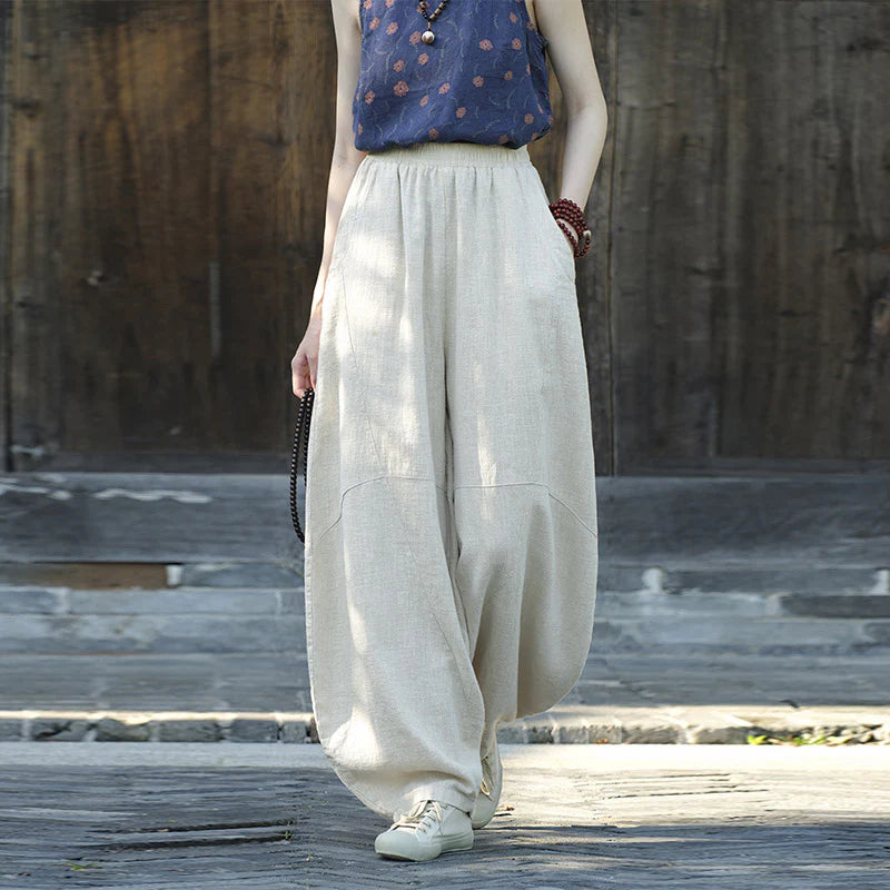 Buddha Stones Cotton Linen Pants Harem Trousers Loose Zen Yoga Tai Chi Women's Pants