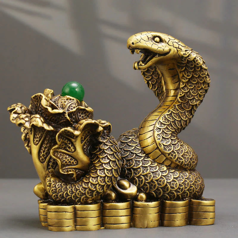 Buddha Stones Year Of The Snake Copper Coins Ingots Cabbage Brass Statue Home Decoration (Extra 30% Off | USE CODE: FS30)