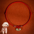 Buddha Stones Red String Plaited Jade Protection Adjustable Cats Dogs Pet Collar