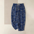 Buddha Stones Pure Cotton Casual Auspicious Cloud Pattern Women's Elastic Waist Pants With Pockets