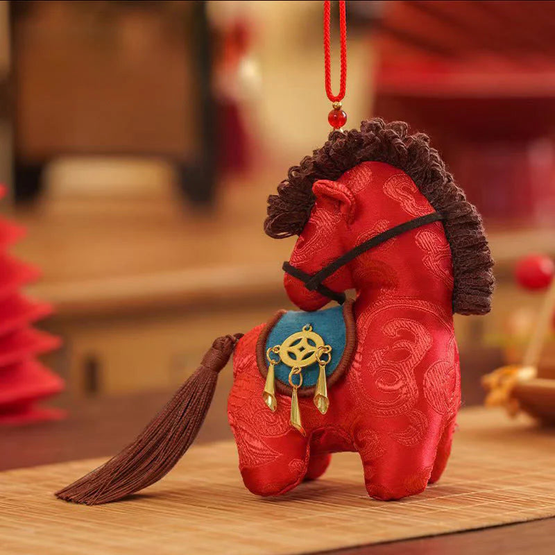 Buddha Stones Year Of The Horse Red String Embroidery Freedom Hanging Decoration