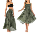 Buddha Stones Two Style Wear Boho Compass Rose Flower Skirt Dress