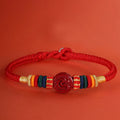 Buddha Stones Year of the Dragon 925 Sterling Silver Chinese Zodiac Cinnabar Auspicious Matches Blessing Bracelet (Extra 35% Off | USE CODE: FS35)