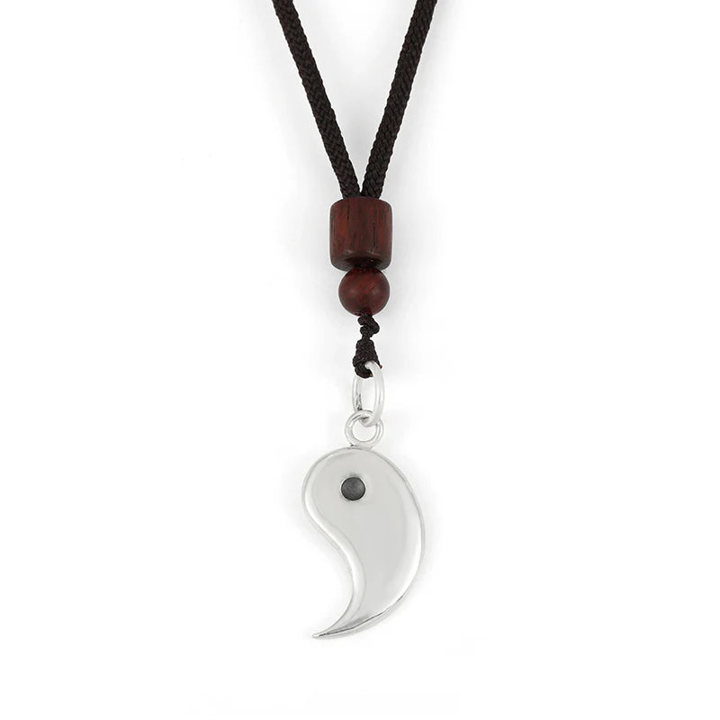 Buddha Stones 990 Sterling Silver Yin Yang Balance Harmony Necklace Pendant (Extra 30% Off | USE CODE: FS30)