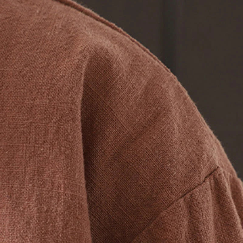 Buddha Stones Solid Color Casual Frog-button Turtleneck Cotton Linen Women's Jacket Shirts Clothing