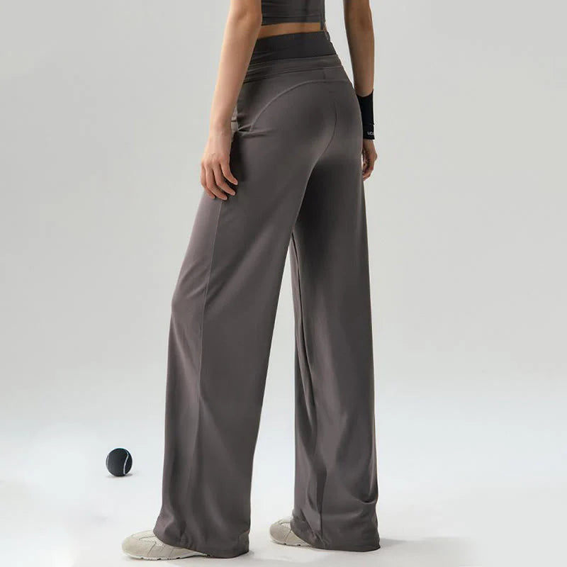Buddha Stones Casual Drawstring Yoga Sports Gym Elastic Waist Women's Wide Leg Pants
