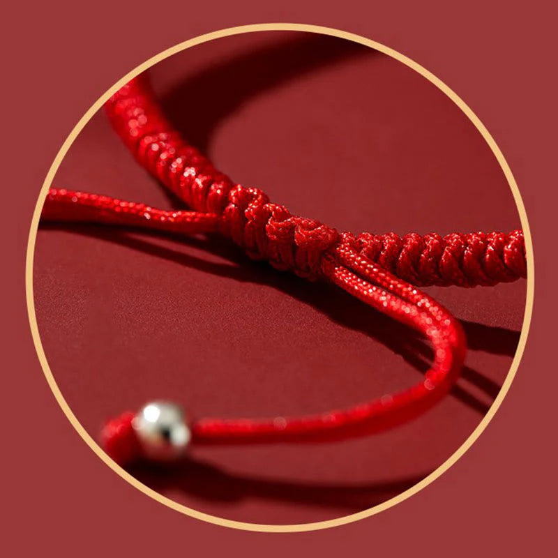 Buddha Stones Handmade Lotus Cinnabar Peace Buckle Blessing Braid Bracelet (Extra 35% Off | USE CODE: FS35)