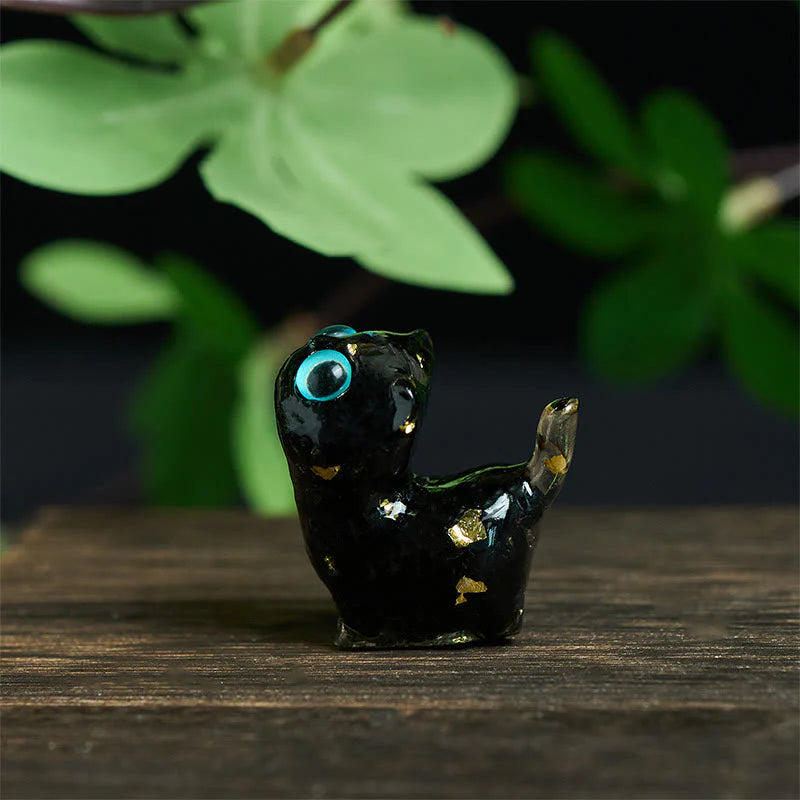 FREE Today: Strength and Protection Crystal Drip Resin Small Cat Statue Decoration