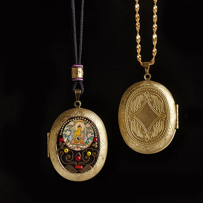 Buddha Stones Copper Kwan Yin Avalokitesvara Zakiram Wealth Pendant Necklace
