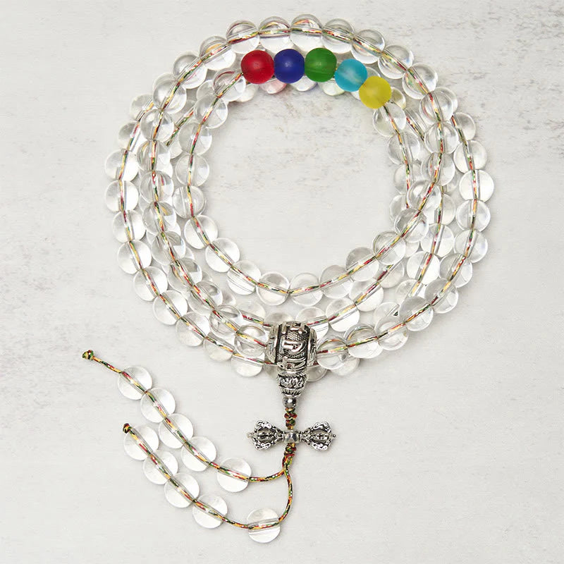 Buddha Stones Vajra Charm Liuli 108 Beads Spiritual Power Strength Mala