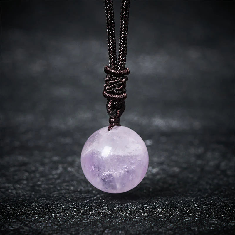 Buddha Stones Amethyst Yellow Agate Various Agate Pink Crystal Lazurite Lapis Lazuli Balance Necklace Pendant