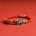 Buddha Stones 925 Sterling Silver Pixiu Om Mani Padme Hum Protection String Bracelet