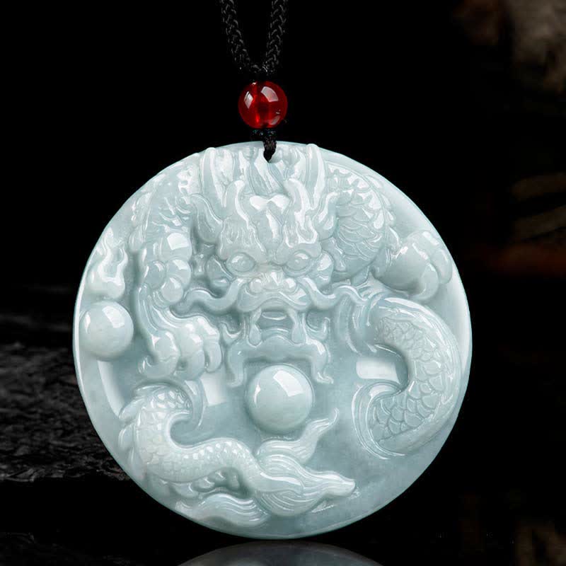âââA Flash Sale- Buddha Stones Chinese Zodiac Dragon Jade Success Amulet String Necklace