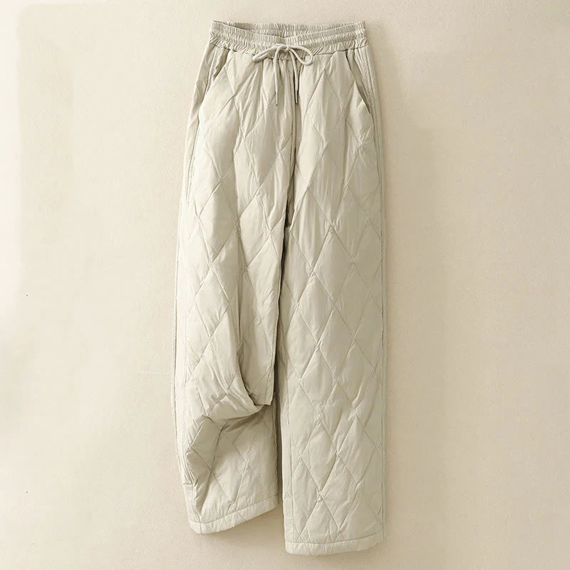 Buddha Stones Casual High Waist Drawstring Design Women's Wide Leg Cotton Pants With Pockets