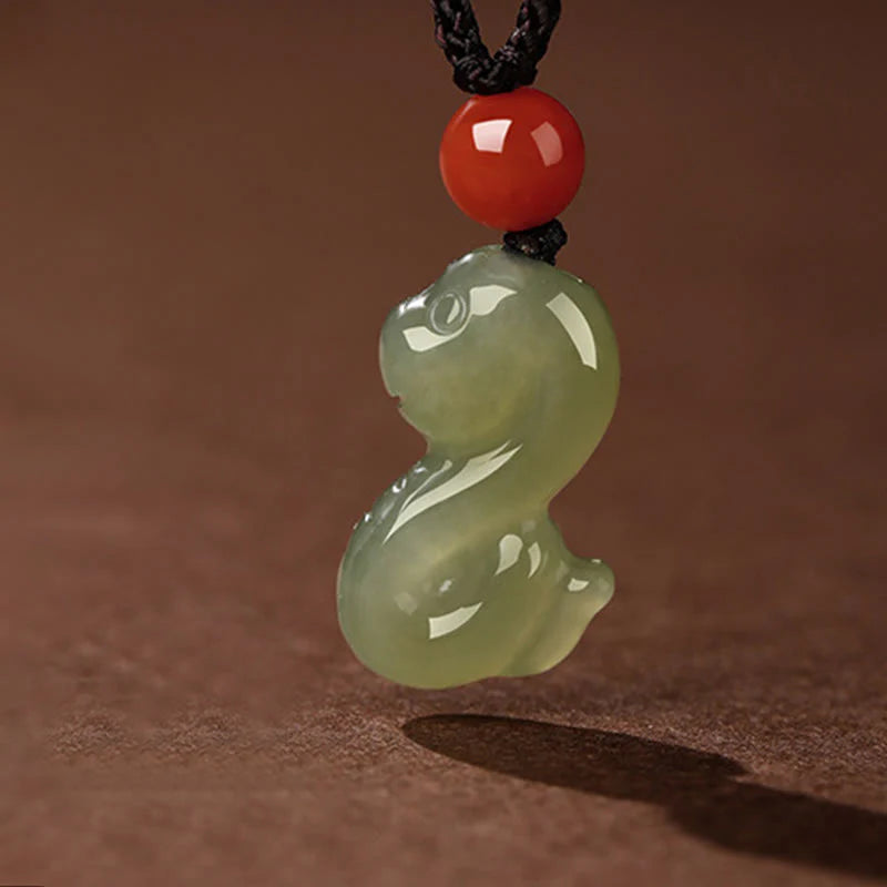 Buddha Stones Chinese Zodiac Year Of The Horse Jade South Red Agate Prosperity Necklace Pendants