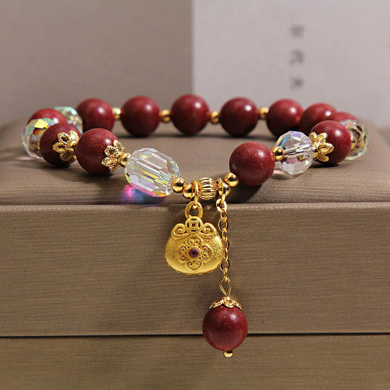 Buddha Stones Sandalwood Lucky Bag Charm Healing Bracelet