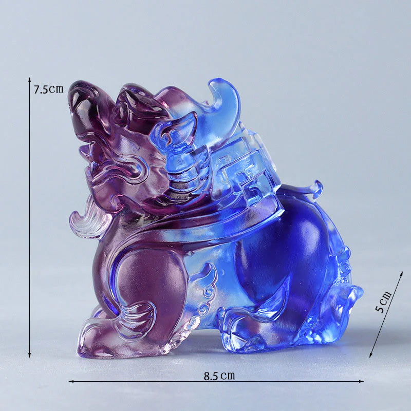 Buddha Stones Liuli Crystal Pixiu Wealth Luck Home Decoration