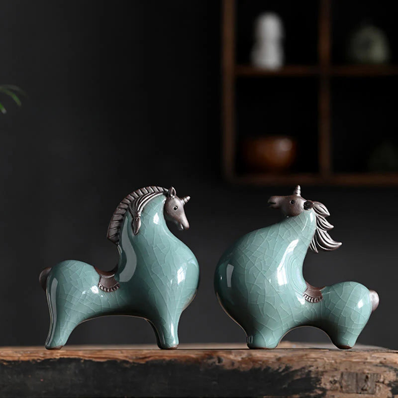 Buddha Stones Year Of The Horse Ceramics Freedom Desktop Home Decoration