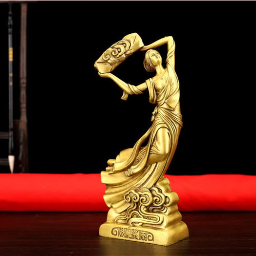 Buddha Stones Bodhisattva Nuwa Mends The Sky Protection Copper Statue Decoration