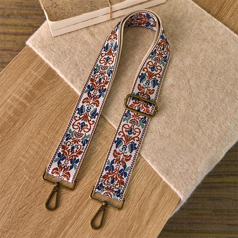 Buddha Stones Bohemian Flower Geometric Embroidery Adjustable Handbags Crossbody Shoulder Bag Purse Straps Replacement