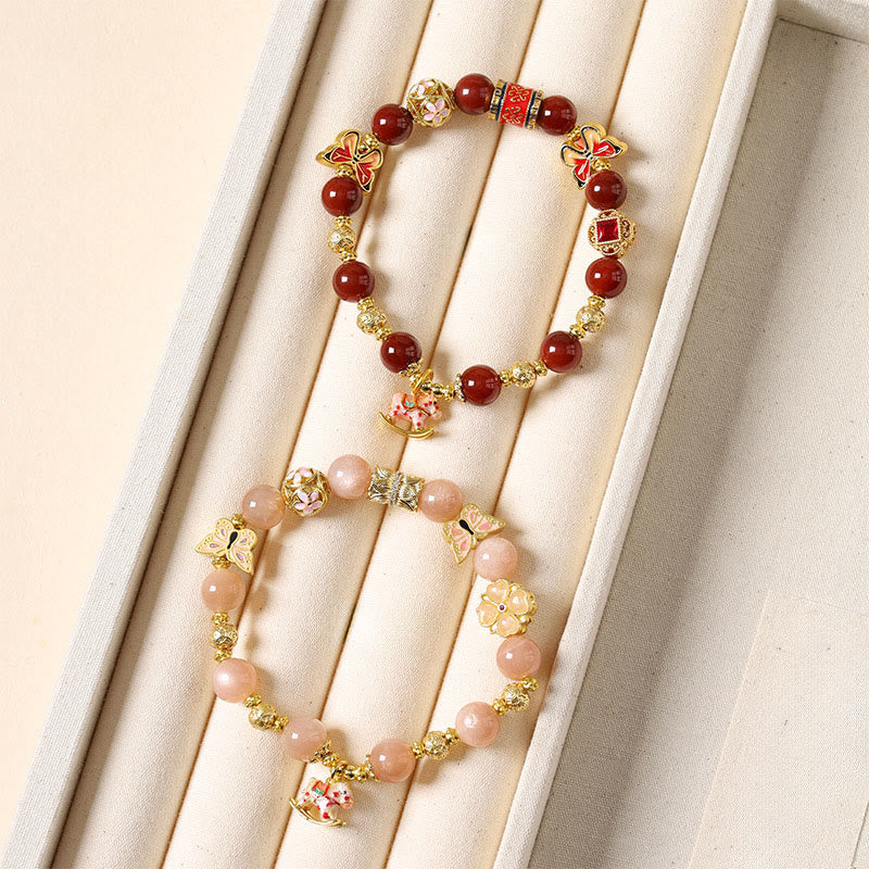 Buddha Stones Year Of The Horse South Red Agate Sun Stone Tourmaline Success Bracelet