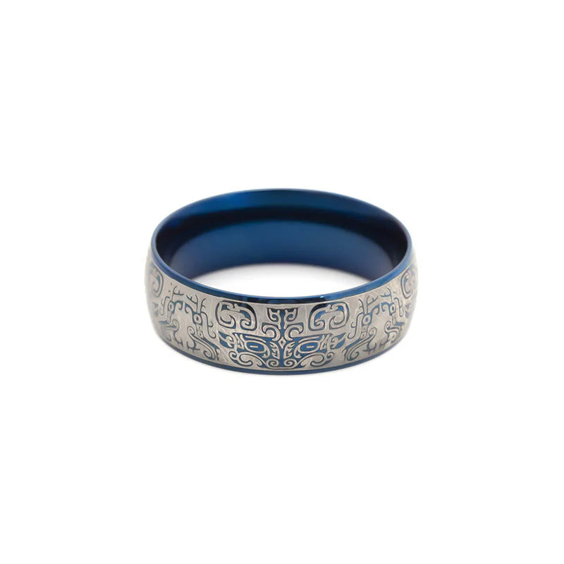 Buddha Stones Lucky Mythological Creature Taotie Wealth Titanium Steel Ring