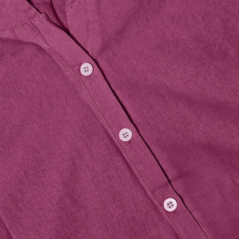 Buddha Stones Casual Plain Button Notched Collar Women's Short Sleeve Shirt