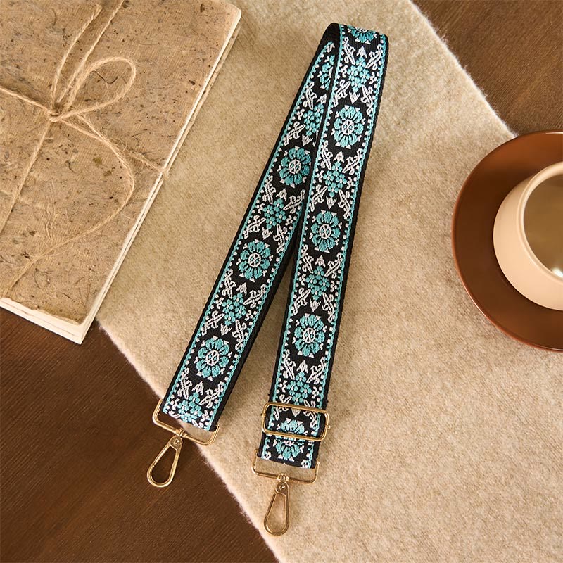 Buddha Stones Bohemian Round Flower Geometric Embroidery Adjustable Handbags Crossbody Shoulder Bag Purse Straps Replacement