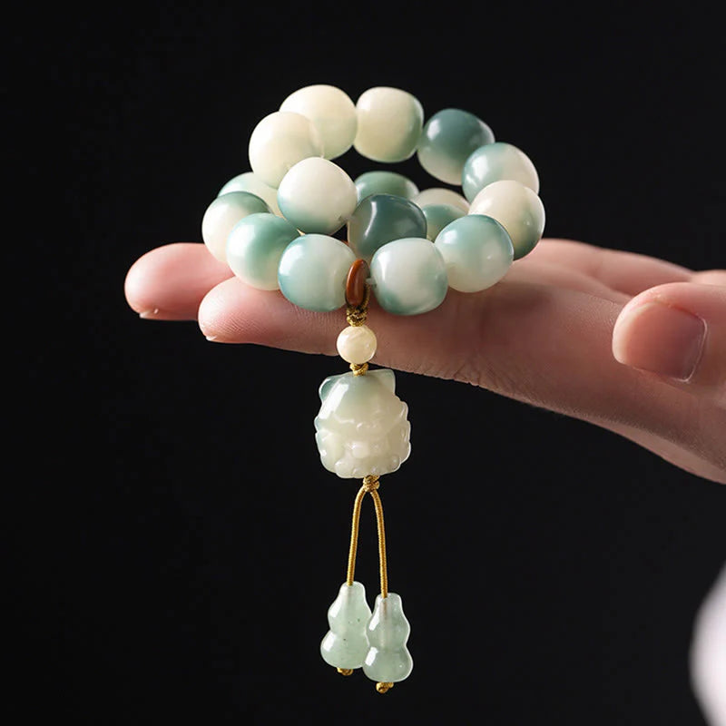 Buddha Stones Gradient Bodhi Seed Nine Tailed Fox Cat Paw Claw Pine Cone Peace Bracelet (Extra 40% Off | USE CODE: FS40)