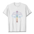 Buddha Stones Pastel Hues Lotus Flower Chakra Symbols Meditation Cotton Tee T-shirt