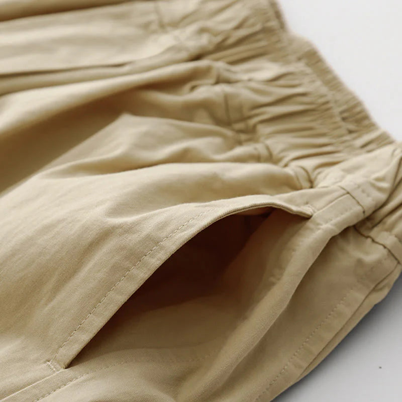 Buddha Stones Spring Commute Solid Color High Waist Women's Wide Leg Cotton Linen Pants With Pockets
