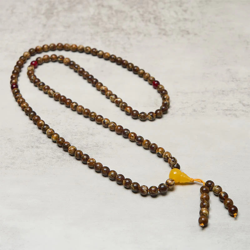 FREE Today: Fortune and Protection 108 Beads Multicolored Amber Gourd Charm Mala
