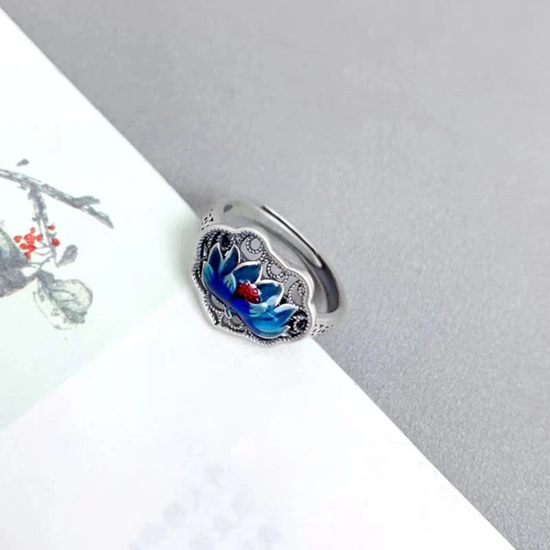 Buddha Stones Lotus Auspicious Cloud New Beginning Necklace Pendant Ring (Extra 30% Off | USE CODE: FS30)
