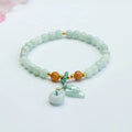 Buddha Stones Jade Beads Leaf Peace Buckle Prosperity Bracelet