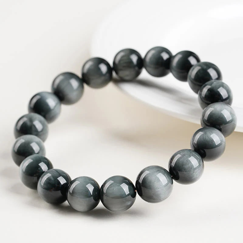 Buddha Stones Eagle's Eye Stone Positive Calm Beaded Bracelet