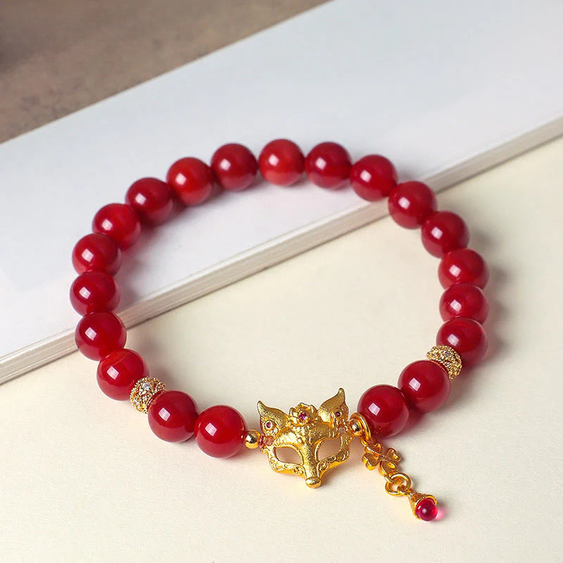 FREE Today: Positive and Success Nine Tailed Fox South Red Agate Bracelet