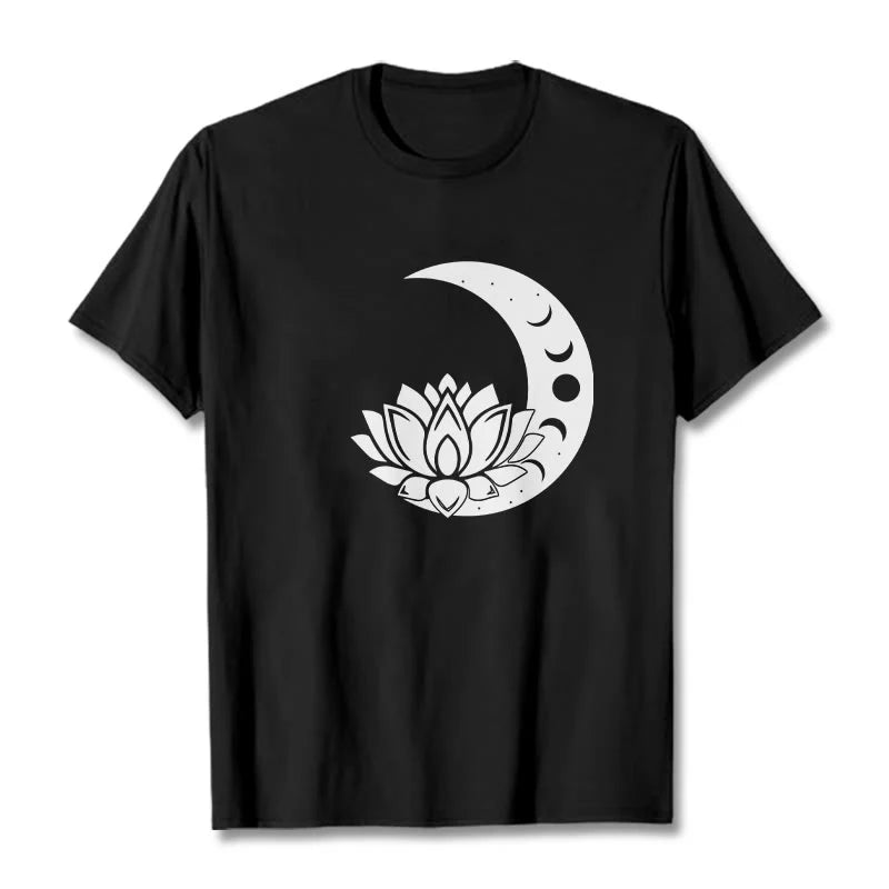 Buddha Stones Crescent Moon Lotus Flower Sun Tee T-shirt