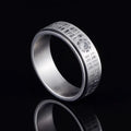 Buddha Stones Bagua Yin Yang Chinese Characters Titanium Steel Balance Rotatable Ring