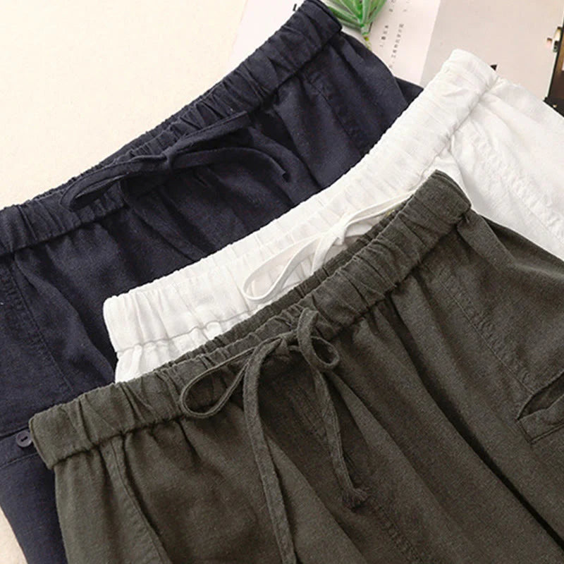 Buddha Stones Drawstring A-line Elastic Waist Cotton Women's Skirt