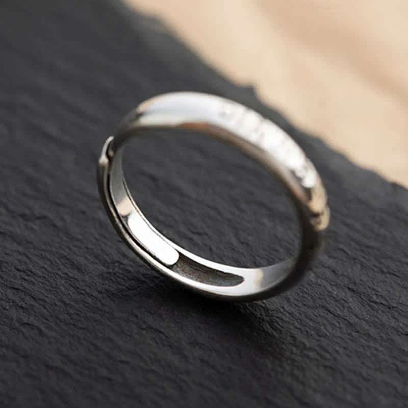 Buddha Stones 990 Sterling Silver Six True Words Om Mani Padme Hum Love Peace Ring (Extra 35% Off | USE CODE: FS35)