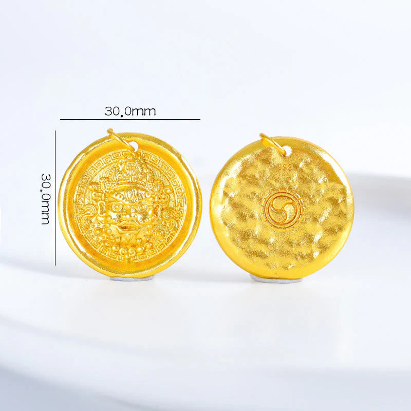 Buddha Stones 24k Gold Plated Brass Yellow Jambhala Prosperity Protection Chain Pendant Necklace
