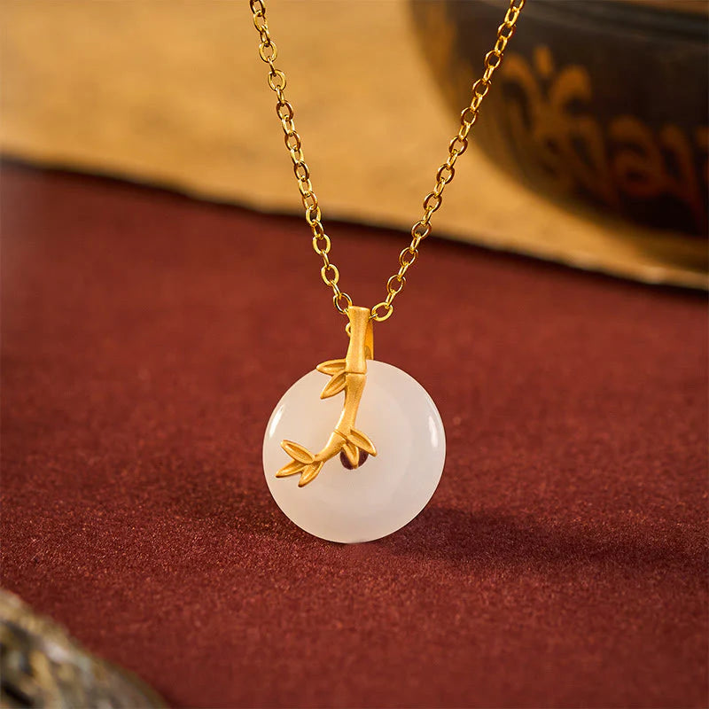 Buddha Stones Bamboo Peace Buckle Auspicious Necklace Pendant