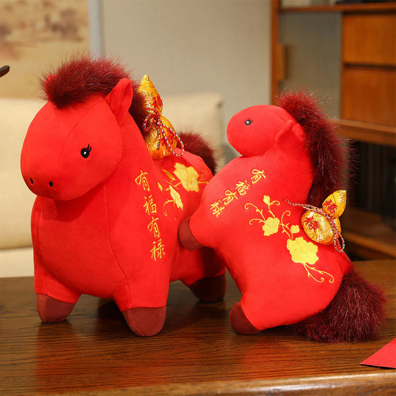 Buddha Stones Year Of The Horse Gourd Plush Doll Desk Fortune Prosperity Decoration
