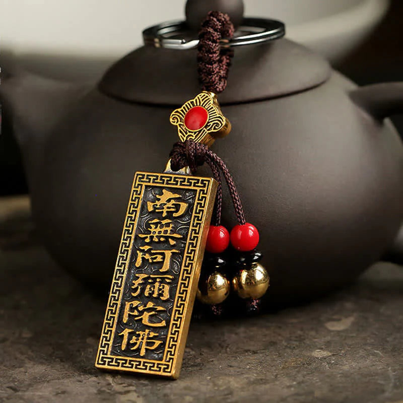 Buddha Stones Namo Amitabha Peace Blessing Keychain