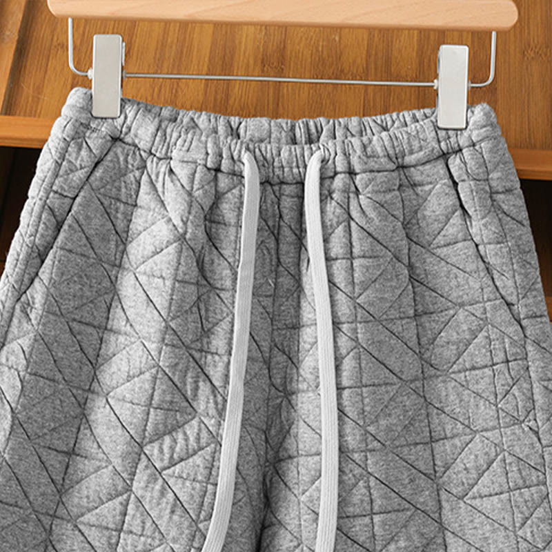 Buddha Stones Women's Fall Solid Color Drawstring Thermal Wide Leg Pants With Pockets