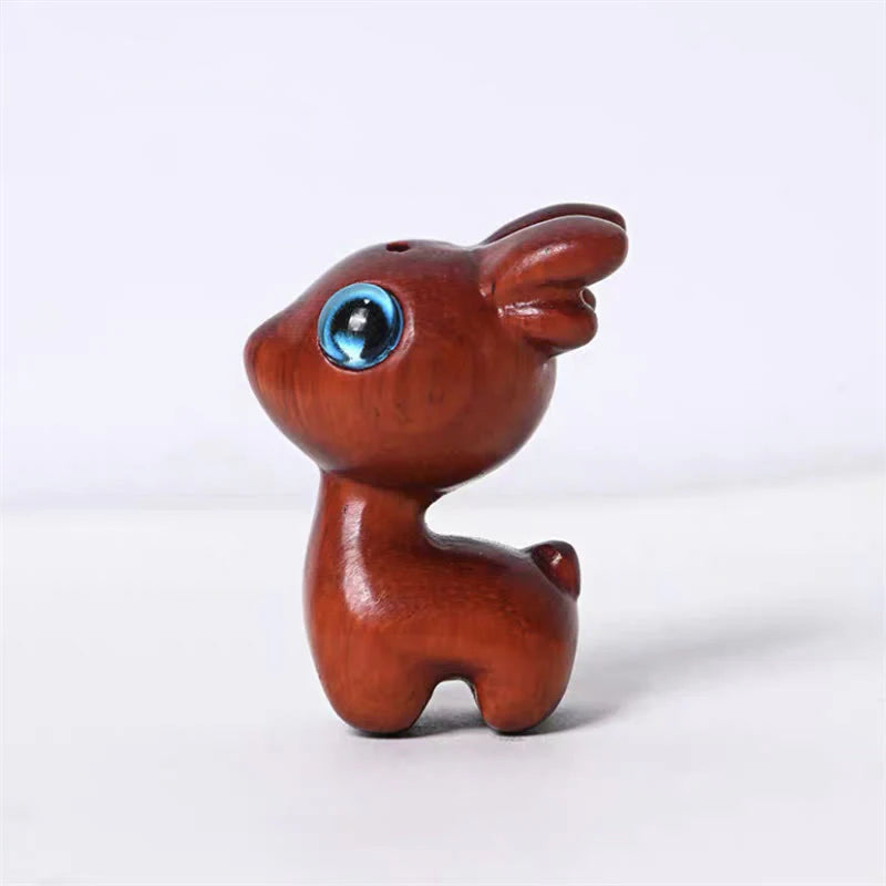 Buddha Stones Green Sandalwood Small Leaf Red Sandalwood Cute Cat Animals Soothing Peace Decoration